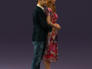 man and woman hugs 0444 3d print ready Modèles 3D en vedette