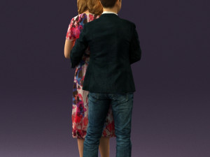 man and woman hugs 0444 3d print ready Modèles 3D en vedette