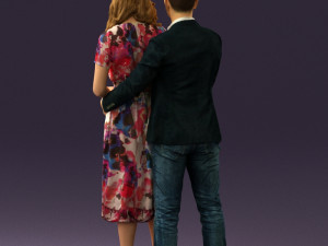 man and woman hugs 0444 3d print ready Modèles 3D en vedette