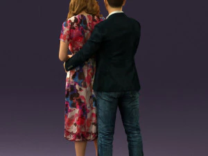 man and woman hugs 0444 3d print ready 3D Print Model