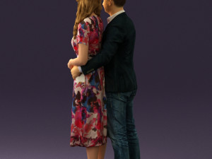 man and woman hugs 0444 3d print ready Modèles 3D en vedette
