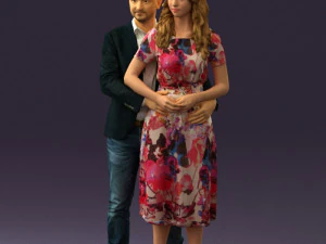 man and woman hugs 0444 3d print ready 3D Print Model