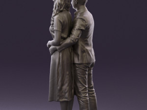 man and woman hugs 0444 3d print ready Modèles 3D en vedette