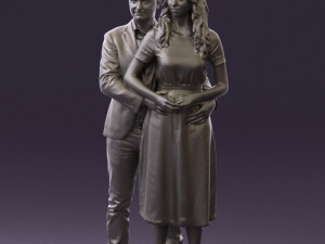 man and woman hugs 0444 3d print ready Modèles 3D en vedette