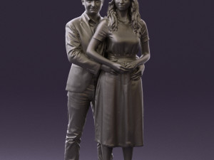 man and woman hugs 0444 3d print ready Modèles 3D en vedette