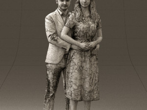 man and woman hugs 0444 3d print ready Modèles 3D en vedette