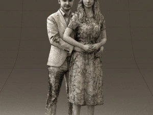 man and woman hugs 0444 3d print ready 3D Print Model