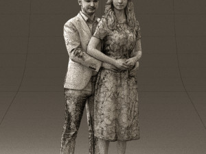 man and woman hugs 0444 3d print ready Modèles 3D en vedette