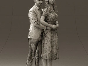 man and woman hugs 0444 3d print ready 3D Print Model