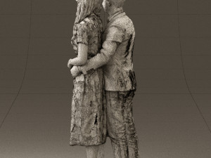 man and woman hugs 0444 3d print ready Modèles 3D en vedette