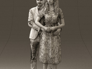 man and woman hugs 0444 3d print ready Modèles 3D en vedette