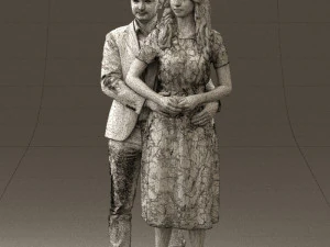 man and woman hugs 0444 3d print ready 3D Print Model