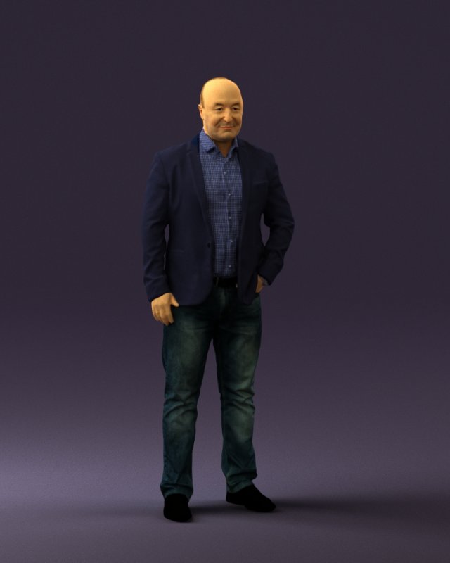 man in blue jacket and jeans 0447 3D 模型 .c4d .max .obj .3ds .fbx .stl .blend 