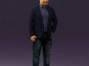 man in blue jacket and jeans 0447 3D 模型