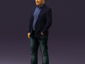 man in blue jacket and jeans 0447 3D 模型