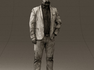 man in blue jacket and jeans 0447 3D 模型