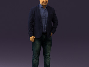 man in blue jacket and jeans 0447 3d print ready Modelo de Impressão 3D