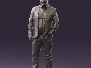 man in blue jacket and jeans 0447 3d print ready 3D Print Model