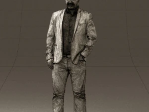 man in blue jacket and jeans 0447 3d print ready 3D Print Model