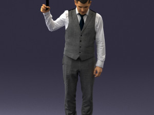 young man in vest and trousers 0455 3D Model