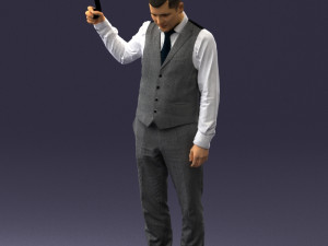 young man in vest and trousers 0455 Modèle 3D