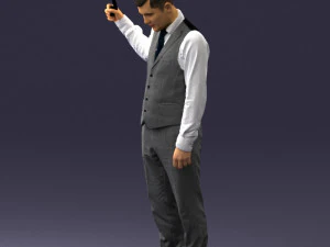 young man in vest and trousers 0455 3D Model