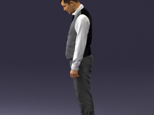 young man in vest and trousers 0455 Modèle 3D