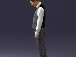 young man in vest and trousers 0455 3D Model