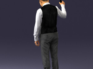 young man in vest and trousers 0455 Modèle 3D