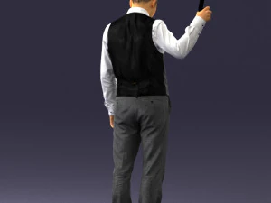 young man in vest and trousers 0455 3D Model