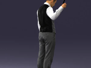 young man in vest and trousers 0455 3D Model