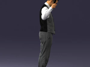 young man in vest and trousers 0455 3D Model