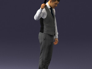 young man in vest and trousers 0455 Modèle 3D