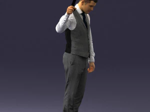 young man in vest and trousers 0455 3D Model