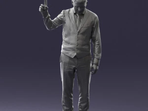 young man in vest and trousers 0455 3D Model