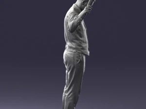 young man in vest and trousers 0455 3D Model