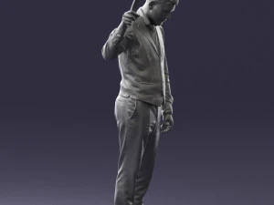 young man in vest and trousers 0455 3D Model