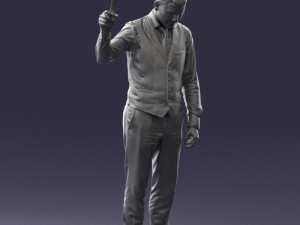 young man in vest and trousers 0455 Modèle 3D