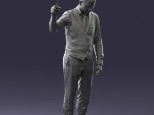 young man in vest and trousers 0455 3D Model