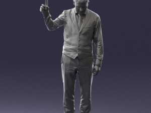 young man in vest and trousers 0455 Modèle 3D