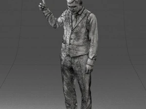 young man in vest and trousers 0455 3D Model