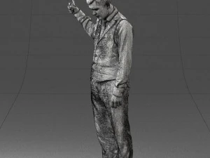 young man in vest and trousers 0455 3D Model