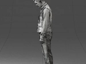 young man in vest and trousers 0455 3D Model