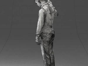 young man in vest and trousers 0455 3D Model