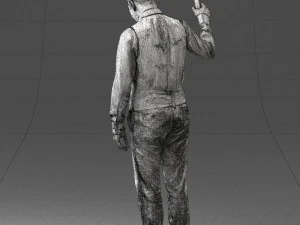 young man in vest and trousers 0455 3D Model