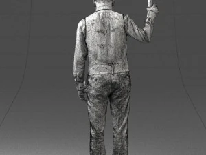 young man in vest and trousers 0455 3D Model