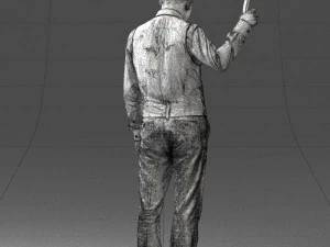 young man in vest and trousers 0455 3D Model