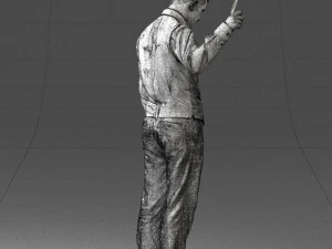 young man in vest and trousers 0455 3D Model