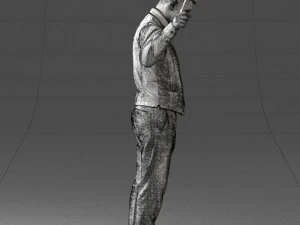 young man in vest and trousers 0455 3D Model