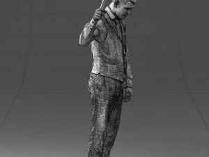 young man in vest and trousers 0455 3D Model